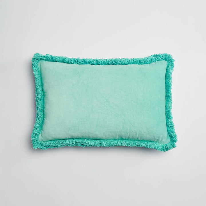 Maison Splendid velvet oblong aqua cushion