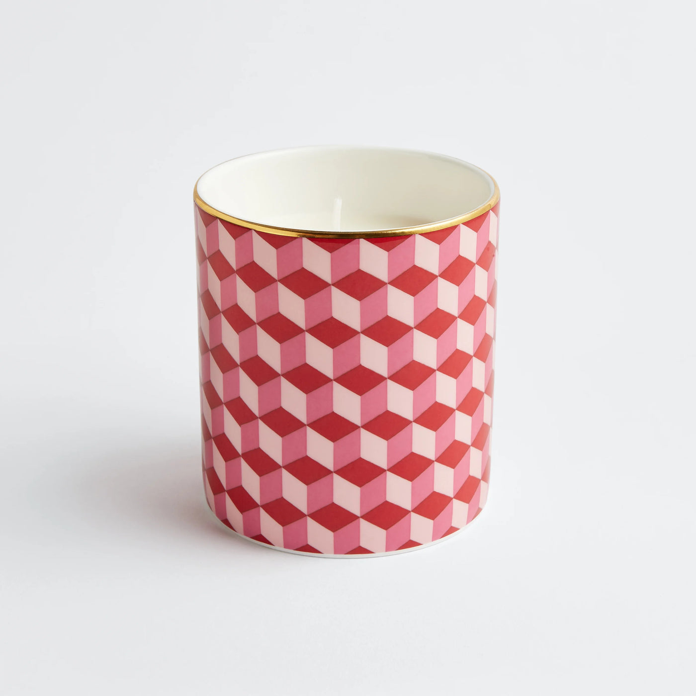 Maison Splendid fine bone china scent number eight in red/pink geometric design