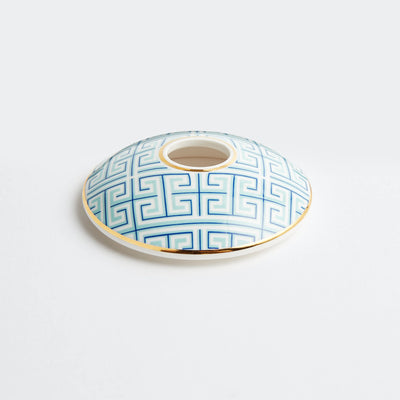 Maison Splendid fine bone china diffuser lid in aqua geometric design