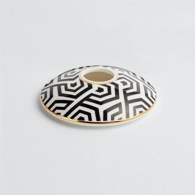 Maison Splendid fine bone china diffuser lid in black and white geometric design