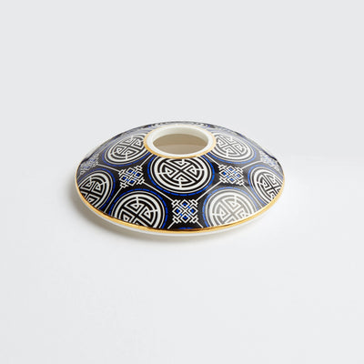 Maison Splendid diffuser lid in fine bone china navy geometric desing
