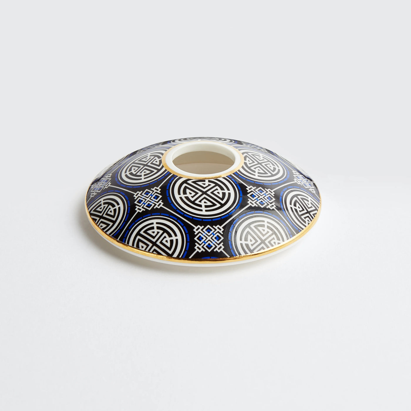 Maison Splendid fine bone china diffuser lid in navy geometric design