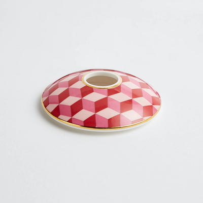 Maison Splendid fine bone china diffuser lid in pink geometric design