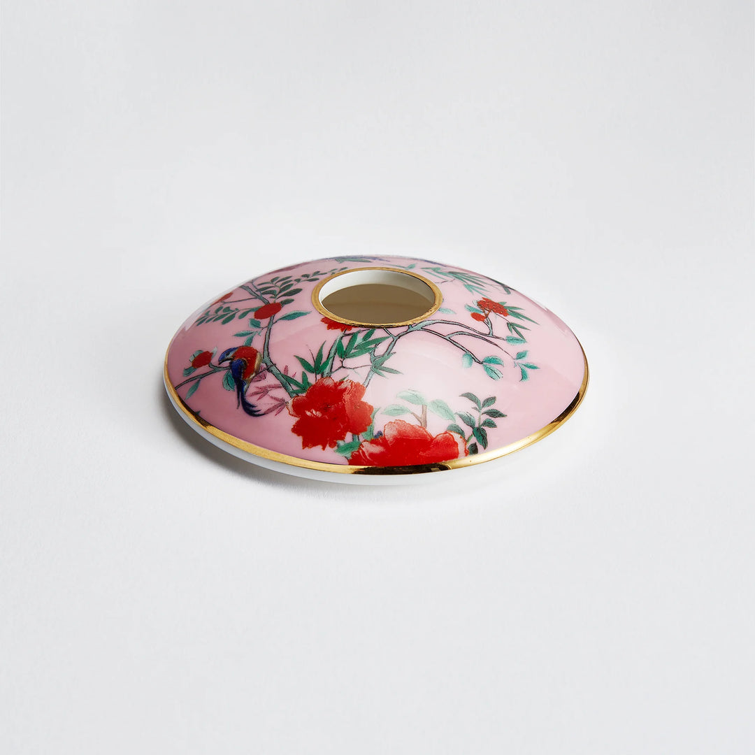 Maison Splendid fine bone china diffuser lid in pink chinoiserie print