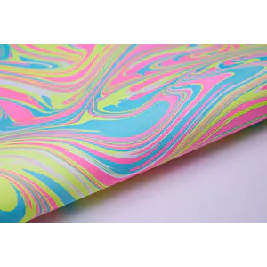 Maison Splendid marble wrapping paper in waves neon colour