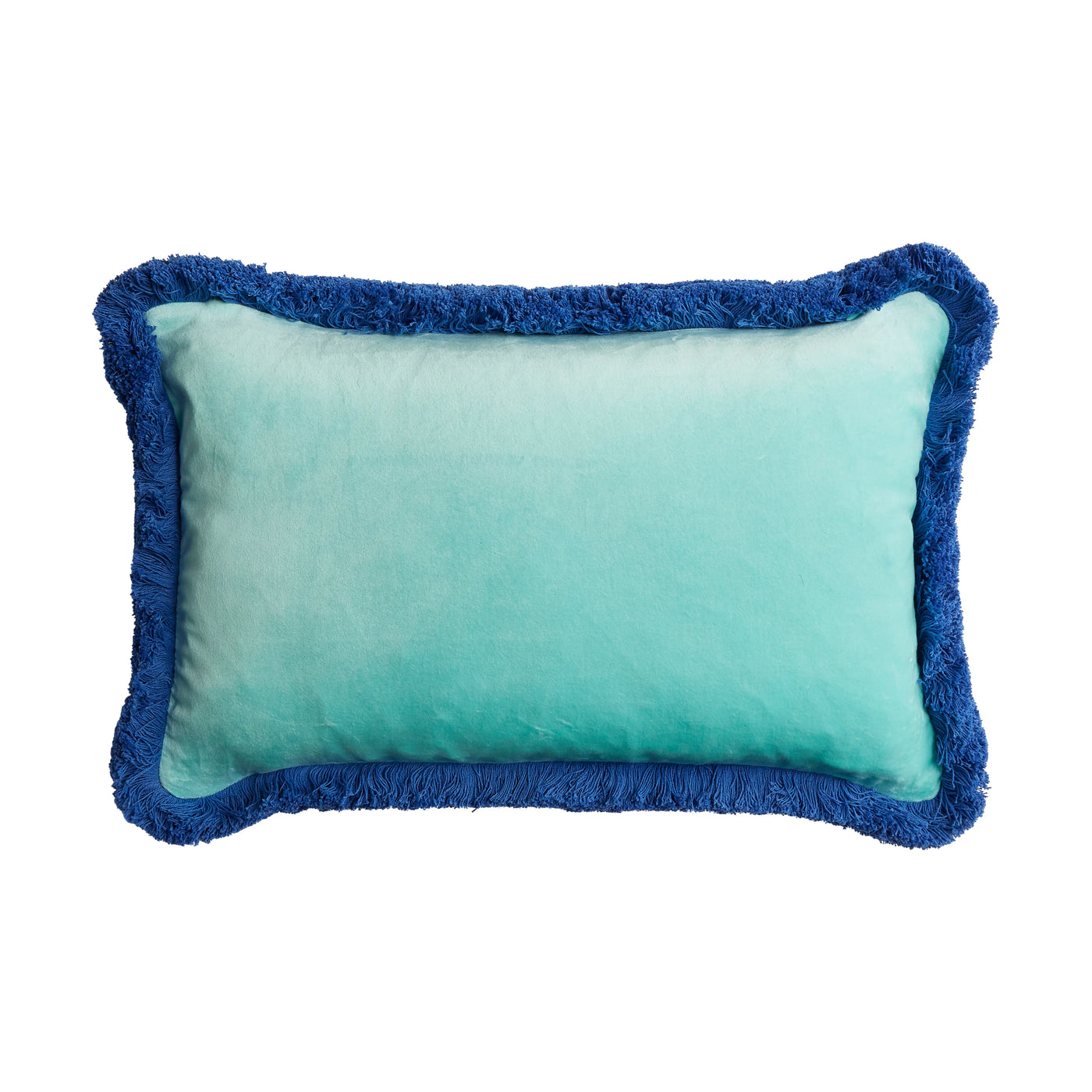 Maison Splendid reversible velvet cushion aqua plain side