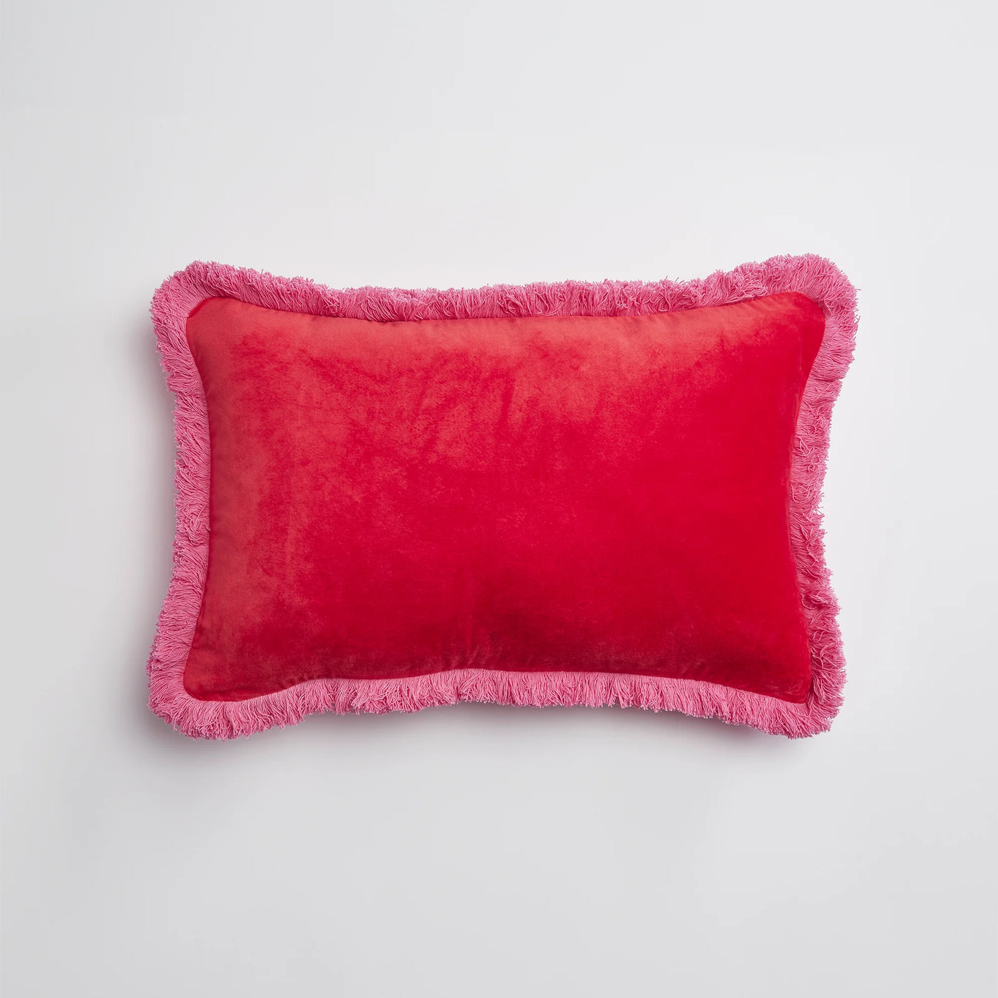 Maison Splendid red oblong velvet cushion