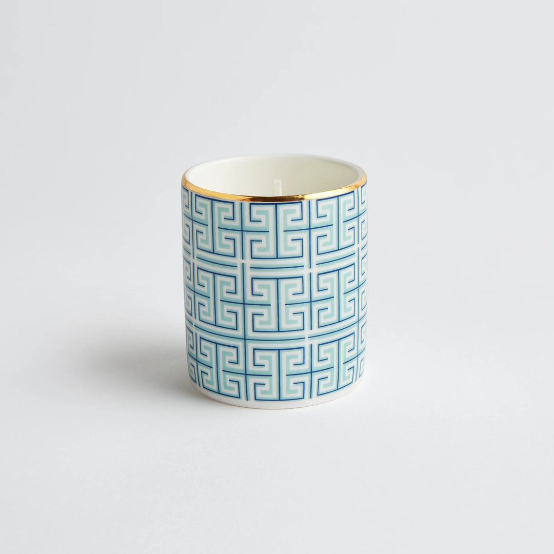 Maison Splendid fine bone china aqua geometric design travel candle scent number six